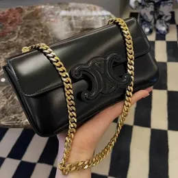 Legal Copy Deisgner Celins's Bags Online Shop 22 New Classic Triumphal Arch Chain Small Square Bag Horisontell armhåla Stick Leather Women's Shoulder Handbag