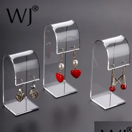 Jewelry Stand Set Of 3Pcs Acrylic Earrings Holder Display Organizer Shelf Shop Countertop Showcase Jewellery Ear Studs Show Rack M355U Ot0I3