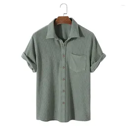 Casual overhemden voor heren 2023 Winteroverhemd Revers Street Style Vintage korte mouw Mode Strandfeest Hawaiiaans