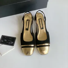 Chanellies Gold Chandal Vintage Chanelidade Jane de Toe de Prata Mary Sandals Mulheres Camurça Slingback Slingback Slingback C RELAÇÃO MID ALTUMENTO TOMO TON