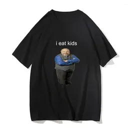 Herren-T-Shirts, Sommer, lustig, ich esse Kinder, bedruckt, Baumwolle, T-Shirts, Streetwear, Männer und Frauen, modisch, kurzärmelig, O-Ausschnitt, T-Shirts, Tops, Kleidung