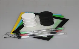 1 conjunto de kit de cera de silicone com folhas quadradas almofadas tapete tambor tambor 26ml recipiente de óleo de silicone ferramenta dabber para frascos de ervas secas dab7482514