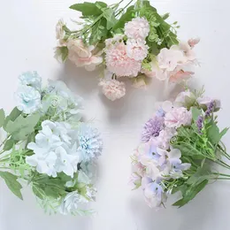 Dekoratif Çiçekler Ev Düğün 7 Güller Küçük Çiçek Simülasyonu POGRAF TAKİPLERİ BAK KİHİ KRYSANTEMUM BUUKET Dekorasyon F6014