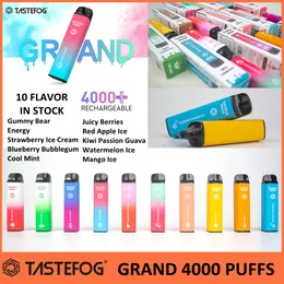 TAICEFOG GRAND 4000 PULD DIFTERABLE VAPE PEN 2% 650 mAh 12 ml engångs e-cigarett Vaper 10 smaker i lager