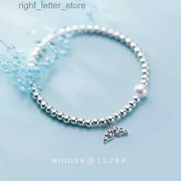 Catena Modian Brillante Zircone Carino Coda di sirena Perla Starnd Bracciale per le donne Bracciale in argento sterling 925 Gioielleria raffinata Regalo YQ231208