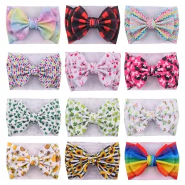 51 Colours Christmas Halloween Ins Printed Bow Child Headband Baby Diy szeroka opaska do włosów Dzieci Bow Knot Opaska moda