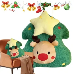 Christmas Toy Supplies Christmas Tree Pillow Filling Christmas Toys 3D Plant Shaped Cushion Soft Fluffy Plush Toy With Star Christmas Cushion Ornament 231208