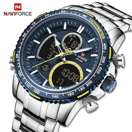 Armbanduhren NAVIFORCE Mode Herrenuhr Luxusmarke Sportuhr für Herren Chronograph Quarz Armbanduhr Militärische wasserdichte Stahlbanduhr 231207