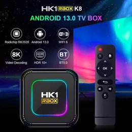 Caixa de tv hk1 rbox k8 android 13 rockchip rk3528 4gb 64gb 32gb 2gb16gb media player 2.4g 5g wifi6 bt4.0 100m 8k ota
