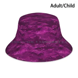 Berretti Rosa Digital Camo Camouflage Bucket Hat Cappellino da sole Classico e Viola