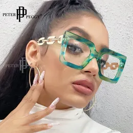 Sunglasses Frames Fashion High quality Large Frame Glasses Square Plain Optical Spectacle Anti blue light Computer glasses For Women Men 231208