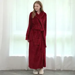 Mäns sömnkläder män vinter plus size coral fleece lång badrock varm flanell kimono badrock natt mysiga kvinnor jacquardsing klänning