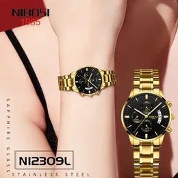 Other Watches NIBOSI Quartz Watch Women Ladies Stainless Steel Women's Bracelet Female Clock Relogio Feminino Montre Femme 231207