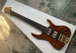 6 String 24 Frets Altın Donanımlı Elektrik Bas Gitar Kapitone Akçaağaç Üstü Özelleştir