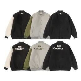 Designer Jacket Bakkrypterad handduk Broderi Vinter Löst lapptäcke Suede Clash Color Plus Cotton Jacket