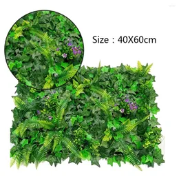 Decorative Flowers 1pc Green Plastic Artificial Lawn Simulated Grass Fake Plant Mat Home Decor Garden Wall Stage 40cmx60cm