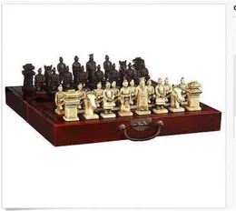 Hela billiga kinesiska 32 stycken Chess Setboxxian Terracota Warrior30102571047