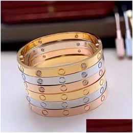 Bangle Luxury Bracelet Designer Woman Fashion Uni Charm Bracelets Stainless Steel Plated 18K Gold Jewelry Party Mens Womens Gift Drop Dhb7E