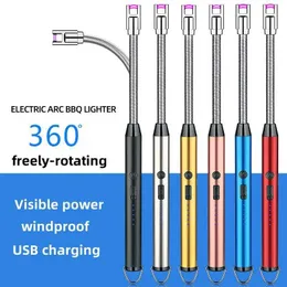 360 ° Rotacja metalowa wiatroodporna plazma USB Pojedynczy łuk Lostowniczka Outdoor Portable Kitching Camping papieros