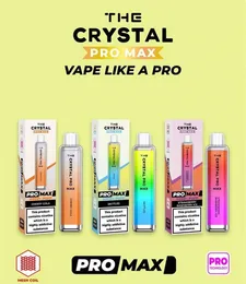 Original THE Crystal Pro Max 4000 Puffs Disposable E Cigarettes 1350mAh Battery 2% Capacity 10ml Extra Vape Pen 100% Quality Vapors Wholesale kit 36 Flavors