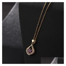 قلادة قلادة 2023LUXURY LOVE DROP NETLACE COLORF GEMSTONE CLAVICLE CHAIN ​​JELLESTELS FESTER STELLE