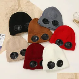 Beanie / Skull Caps Designer Beanie Duas Lentes Óculos Óculos Beanies Homens Chapéus De Malha Skl Caps Ao Ar Livre Mulheres Unie Winter Drop Delivery F Otqem