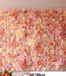 4060cm 인공 꽃 매트 실크 장미 하이브리드 웨딩 꽃 벽 인공 장미 모란 꽃 벽 패널 웨딩 장식 T204295270