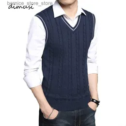 Gilet da uomo DIMUSI Gilet invernali da uomo Senza maniche Gilet caldi lavorati a maglia Casual Uomo Slim Pullover con scollo a V Uniforme Maglione Gilet Abbigliamento uomo Q231208