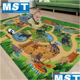 Play Mats 12 peças de modelos de animais simulados Jogo Childrens Tapete Desenvolvimento Bebê Cling Brinquedos Biologia Educação Aprendizagem Drop Delive Dhemw