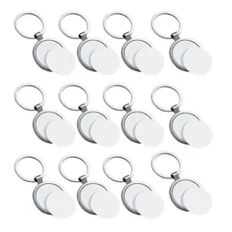 Keychains sublimation blank keychain round 열전달 금속 보드 키 링 두꺼운 po keychainkeychains239u