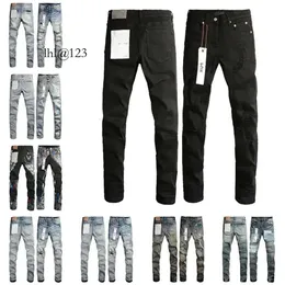 Jeans da uomo viola Designer Fashion Bikers strappati effetto consumato Denim Cargo da uomo Pantaloni neri H D Commercio all'ingrosso 2 pezzi Sconto del 10%