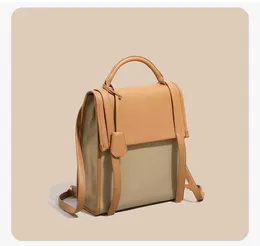 Niche high-grade womens backpack leather design sense casual commuter backpack womens outdoor computer bag backpack 2024