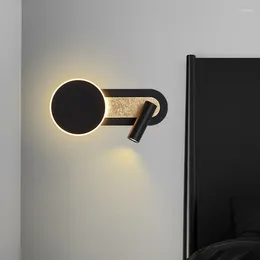 Wandleuchte, drehbar, LED, schwarz/weiß, zum Lesen, für Schlafzimmer, Nachttisch, Innen-Rotationsbeleuchtung