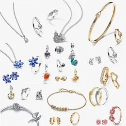 925 Gümüş Tasarımcı Alyans Küpe Kolyeler Kadın Nişan Takı Hediyesi için Bilezikler Diy Fit Pandoras Avengerss Infinitys Stoness Mücevher Seti