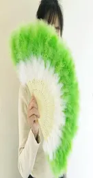 Party Favor Retro Nostalgia Colorful Feather Hand Fan Live Dance Cheongsam Catwalk Gradient Abanicos Para Boda8835635