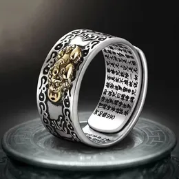Pierścionki ślubne Magiczne zaklęcie Pierścień Feng shui Amulet bogactwo Lucky Regulble Pierścień Buddyjskie prezenty biżuterii dla mężczyzn i kobiet 231208