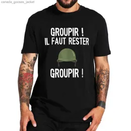 Erkekler tişörtler grubu Il faut rester groupir t shirt komik Fransızca metinler film hayranları kısa sle o-neck harajuku% 100 pamuk unisex t-shirt l231208