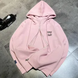 Kvinnors vår och hösten ny dragkedja hoodie designer tröja het diamant lös mångsidig topp