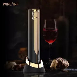 Strumenti da bar Cavatappi elettrico automatico ad alta tecnologia per vino Accessorio apribottiglie senza fili con supporto Taglierina per fogli Set regalo 231206