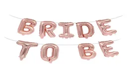 1Set 16inch Rose Gold Bride to Be Letter Balloons Foil Ballon حفل زفاف الزفاف الزفاف دش دش اللوازم 1063310