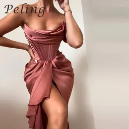 Günlük elbiseler peling kadınlar için zarif parti 2023 balo elbisesi kolsuz bodycon akşam seksi gece kulübü vestidos