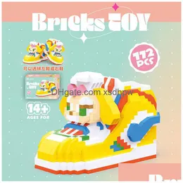 ブロック784ピースかわいい漫画モデルビルディングキットミニブロックガールズスニーカーdiyおもちゃの子供たちサプライズ卸売ドロップ配達おもちゃ贈り