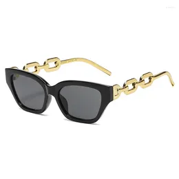 Sunglasses Brand Design Cat Eye Chain For Women Men Classic Trend Summer Beach Tour Sun Glasses Fashion Male Ladies Eyewear 2023