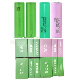 Top Quality INR18650 25R 30Q VTC5 VTC6 18650 Battery 2500mAh 2600mAh 3000mAh Green Brown Rechargeable Lithium Batteries For Samsung IMR In Stock Sony Cells