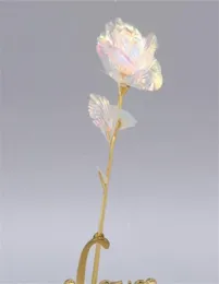 24K Goldfolie Rose Blume LED leuchtende Galaxie Muttertag Valentinstag Geschenk Mode Geschenkbox 1374 V21232222