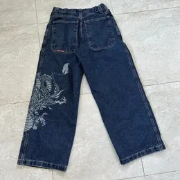 Jeans da uomo Jeans ricamati americani Uomo Street Hip Hop Pantaloni larghi dritti lavati retrò Coppie Pantaloni larghi Joker casual 231207