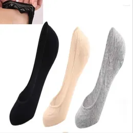 Frauen Socken 10 stücke 5 paar Sommer Dünne Gekämmte Baumwolle Einfarbig Super Unsichtbare Silica Gel Antiskid Flacher Mund Schiff