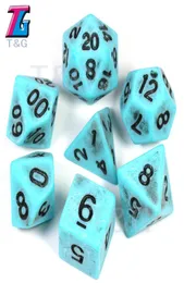 Old Dice Set 7pcs Plastic Unique Distressed Effect012342875112