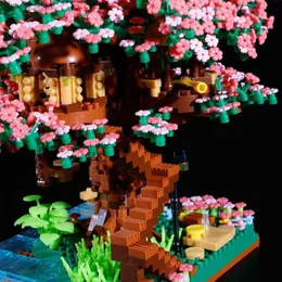 Block Bibilock 2138pcs Sakura House Tree Building Blocks Cheer Flower City Street View Series Assemble Bricks Decoration Gift for Girl R231208