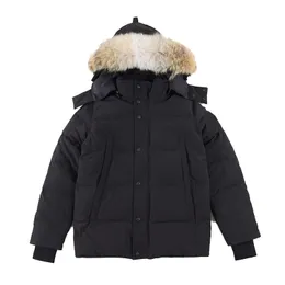 2024 Designerkläder Toppkvalitet Kanada G29 Wyndham Mens Coat Wolf Real Fur Womens Down Jacket Fusion Fit Outwear Ladys Coats Highend Parka med Badge S-XXL 31iw